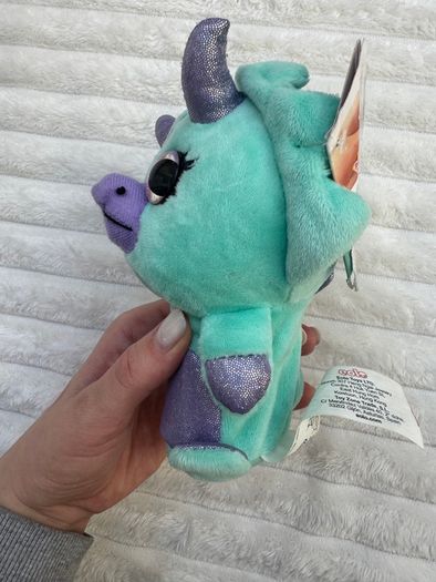 Popetz Triceratops Dinosaur Jumping Plush Toy Sot Teal Purple NO Sounds Eolo Toys Used Please see photos