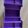 Vanity Box Cosmetics Case Makeup Organiser Box Beauty Cosmetic Make Up Storage Case 4 Trays Lockable with Keys, Purple Image 4