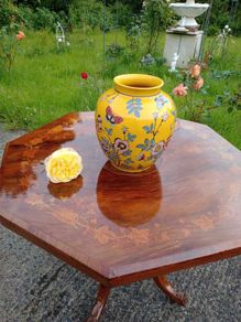Set of 2 Stunning Imperial Yellow Cloisonne Famille Rose Style Ceramic Vase