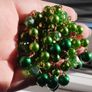 Vintage brooch - a cluster of emerald-green beads. Image 2