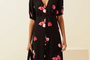 Floral V-neck Dress Size 14