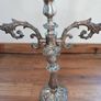 PAIR of large antique 19thC. silver plated 3 arm candelabra. Image 10