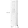 Bathroom Storage Cabinet with 3-tier Shelf Drawer Door, Floor Cabinet Free Standing Tall Slim Side Organizer Shelves, White Image 2