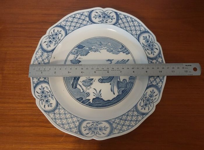 Fabulous Antique Blue and White 10.5 Inch Dinner Plate By Furnivals Limited, in the Popular "Old Chelsea" Pattern Circa 1915+