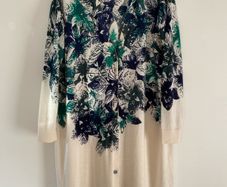 Cos Merino Wool Art Floral Long Cardigan