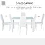 5-Piece Kitchen Dining Table Set with 4 Faux Leather Metal Frame Chairs Glass Tabletop Desk for Dining Room, Kitchen, Dinette, White Image 4