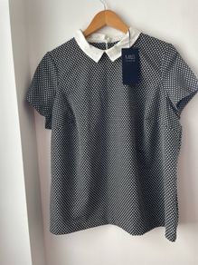 M&S Collection ladies black mix top plus size new