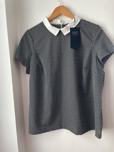 M&S Collection ladies black mix top plus size new