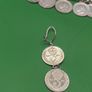 Antique silver three pence necklace, bracelet, earrings, free reg post, D18 Image 2
