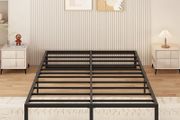 Small Double Bed Frame 120x190 cm Metal Platform Bed Small Double Steel Slat Support, Easy Assembly, Noise Free, No Box Spring Needed, 36cm High, Black