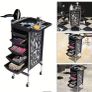 Professional Hairdressing Salon Trolley  5 Drawer Rolling Cart with Accessories Image 2