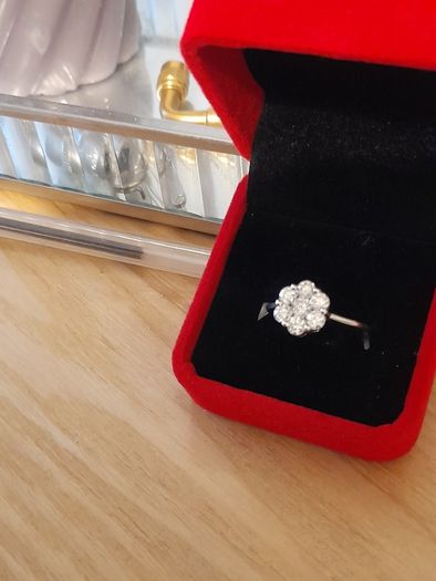 Silver diamond 925 hallmarked  size 7
