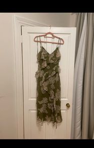 green zara dress