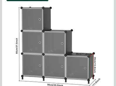6 Cube Storage Cabinet with Doors