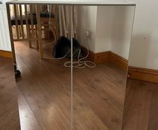 Double Door Mirrored Bathroom Cabinet with Adjustable Shelves