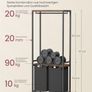 Clothes  Rack laundry basket with coat rack 2 compartments Image 4