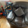 Arm chairs 3 seater 2 seater and one seater all recliner all chestnut brown leather Image 5