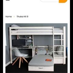 Bed with desk (high sleeper) for children