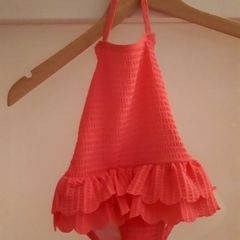 M & S Shocking Pink swimsuit 3/6 months (New)