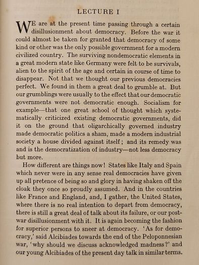 The Essentials Of Democracy. By A.d.lindsay. First Editions 1929 Hardback In Good Condition. 35.