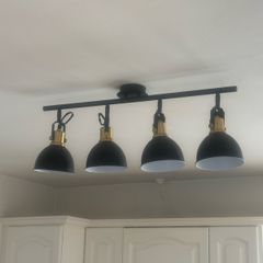 4 lamp black ceiling pendant