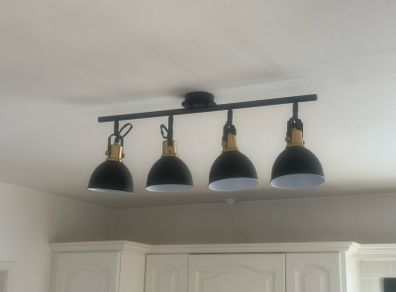 4 lamp black ceiling pendant