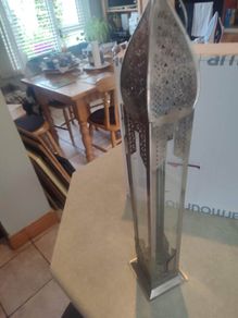 Indian Metal Work And Glass Tall Candle Holders Door Desk Office Shelf