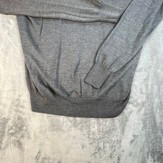 Peter Millar Sweater Mens L Grey V Neck Merino Wool Silk Blend Pullover - Golf