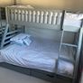 Grey Double and single bunk bed with two large storage drawers Image 5