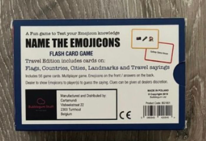 Name The Emojicons Flash Card Game: Travel Edition