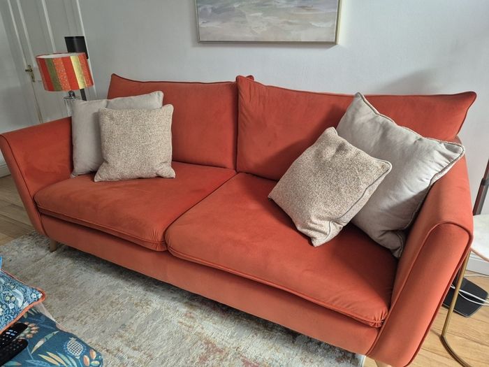 Burnt orange sofa
