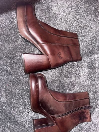 Tan Leather Platform Boots