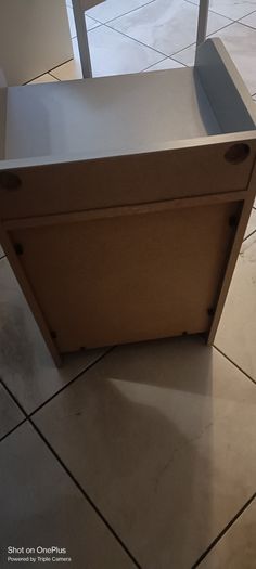 Grey bedside locker from Ikea