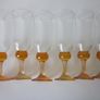 Set of 6 Vintage Amber Bubble Stem Champagne Glass Flutes 18.5cm Image 4