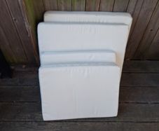 Garden cushions from a 2 sitter set. Bace 60cm- 50cm  back 50cm- 38cm