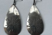 Large Vintage Native American Drop Sterling Silver Earrings