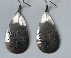 Large Vintage Native American Drop Sterling Silver Earrings