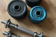 2x 9kg cast iron dumbbells