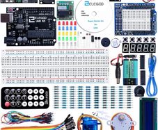 UNO R3 Project Super Starter Kit Compatible with Arduino IDE with Tutorial, 5V Relay, UNO R3 Board, Power Supply Module, Servo Motor, Prototype Expansion Board (FREE POSTAGE)