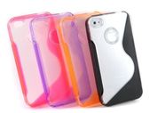 Protective Case S-Line Soft Gel Silicone Cover for iPhone 4 4S + Free Screen Protecor