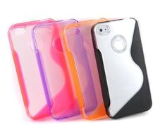 Protective Case S-Line Soft Gel Silicone Cover for iPhone 4 4S + Free Screen Protecor