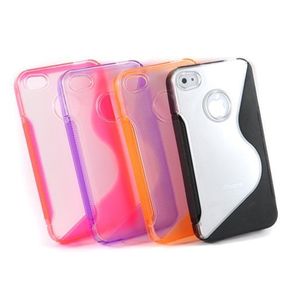 Protective Case S-Line Soft Gel Silicone Cover for iPhone 4 4S + Free Screen Protecor
