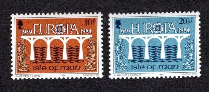 1984 Isle of Man Europa 25th Anniversary Logo Commemorative Stamps Mint Never Hinged (MNH)