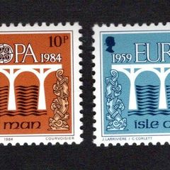 1984 Isle of Man Europa 25th Anniversary Logo Commemorative Stamps Mint Never Hinged (MNH)