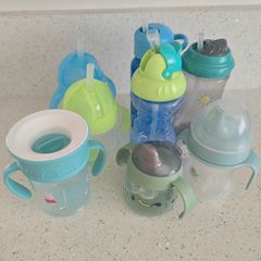8 Toddler sippy cups and straw cups