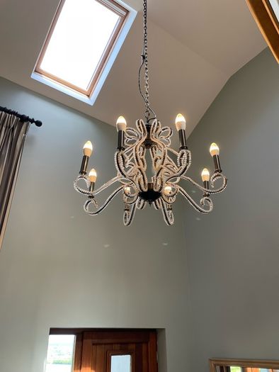 8-arm crystal beaded chandelier