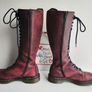 Dr Martens tall zip 20 eye boots knee hole burgundy 1B60 High UK6.5 EU40 US8.5 Image 8
