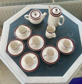 Mid Century Alfred Meakin Demitasse Set, 15 Piece English Coffee Service, 1950s