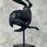 Running Hare (45cm) - Green Speckled Bronze Image 8