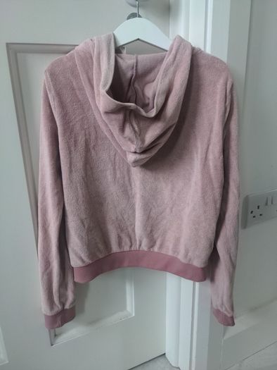 H&M girls pink velour hoodie.